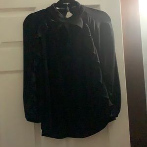 New York and company long sleeve ruffle shirt.